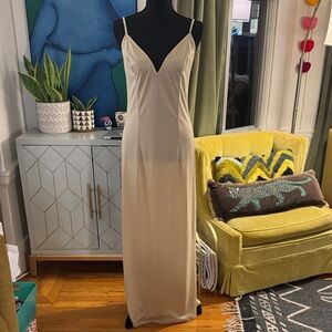STAUD Cream Maxi slip Dress